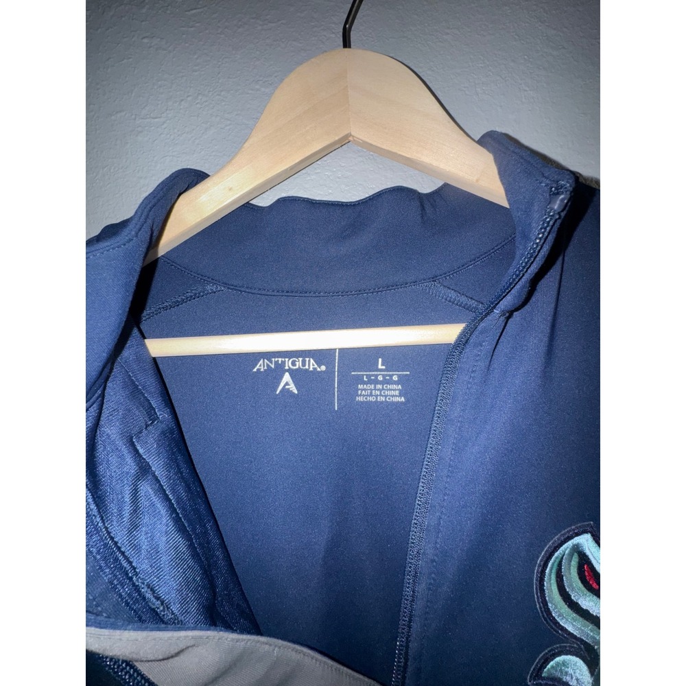 Antigua Seattle Kraken NHL Mens Large Navy Blue‎ Quarter Zip Pullover Jacket - Picture 3 of 5